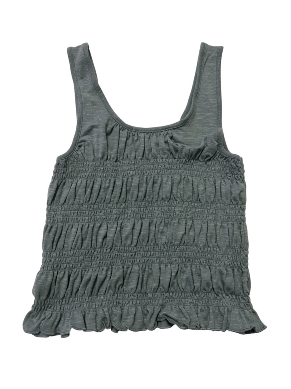 Blue Smocked Ruffle Tank Top - Picture 3 of 7